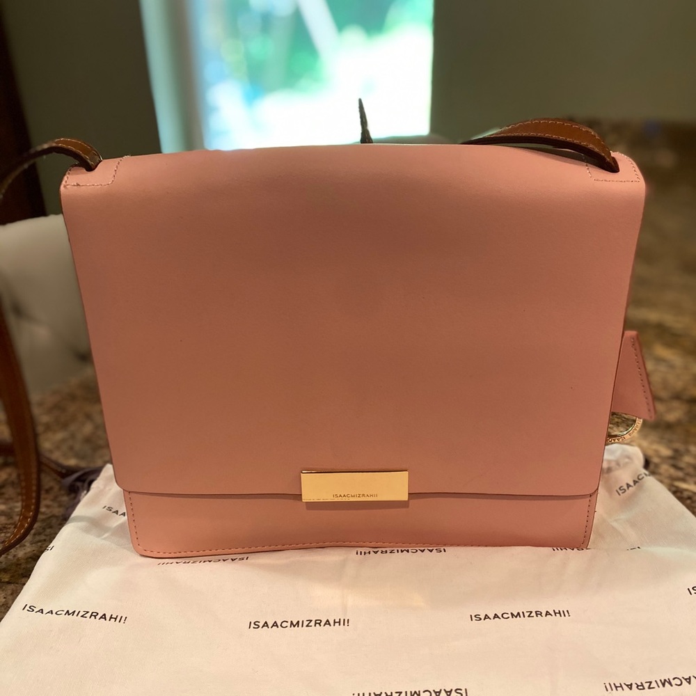 Isaac Mizrahi Blush Leather Shoulder Bag
